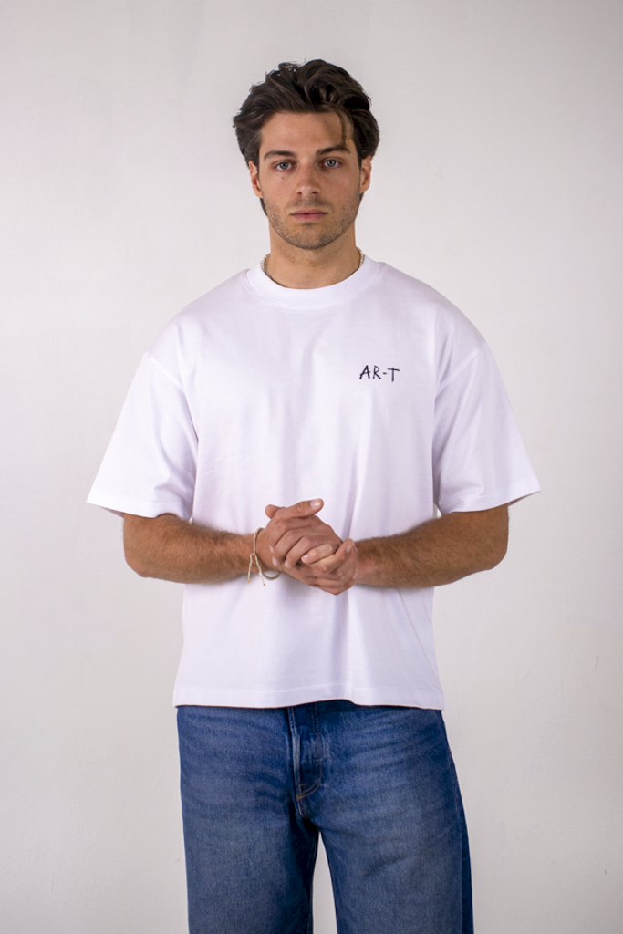 AR-T Boxy Tee - Dali's Elephants White