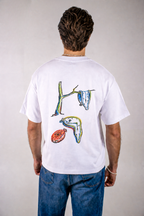 AR-T Boxy Tee - Dali's Melting Clocks White
