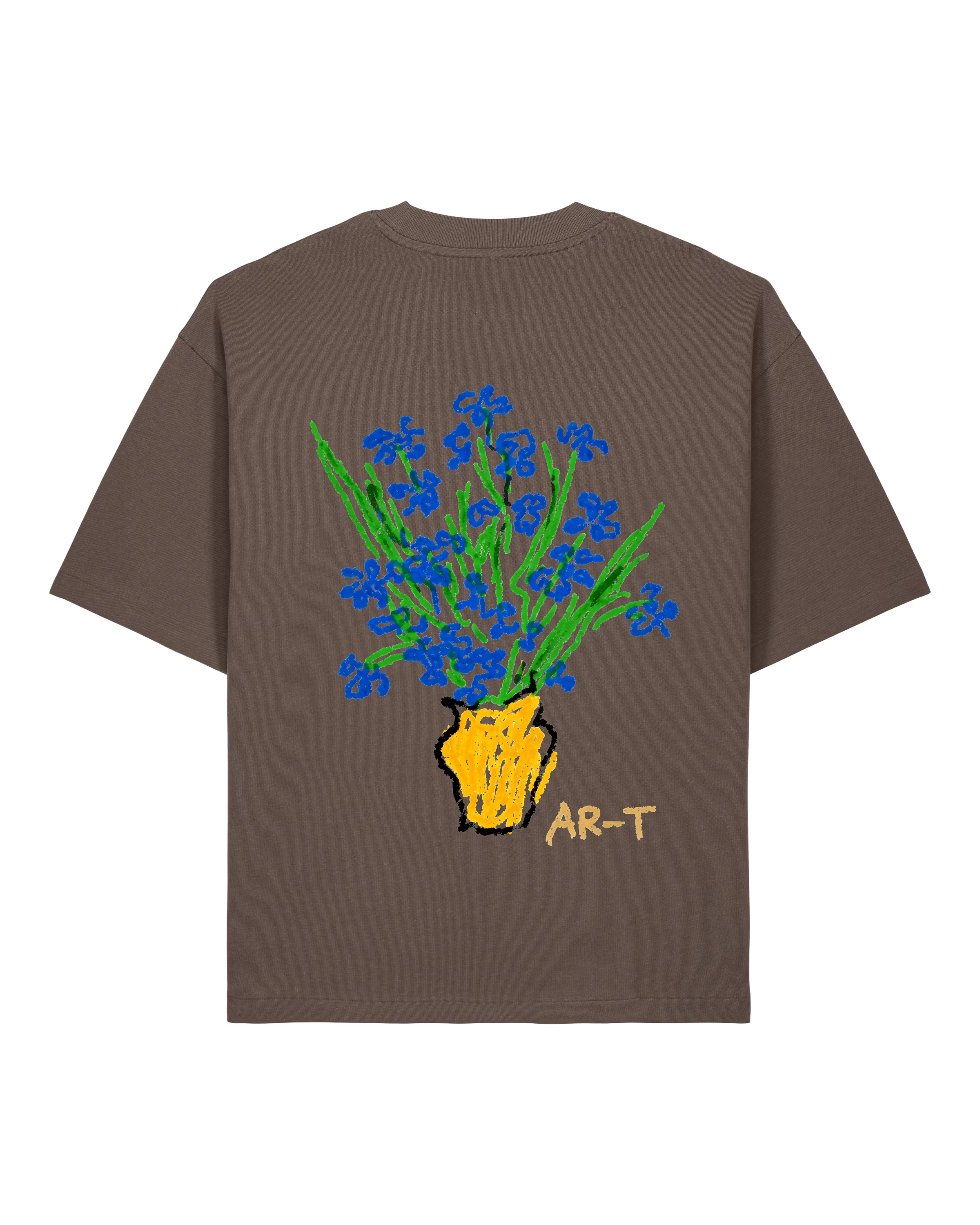AR-T Boxy Tee - Van Gogh's Ireses Mocha