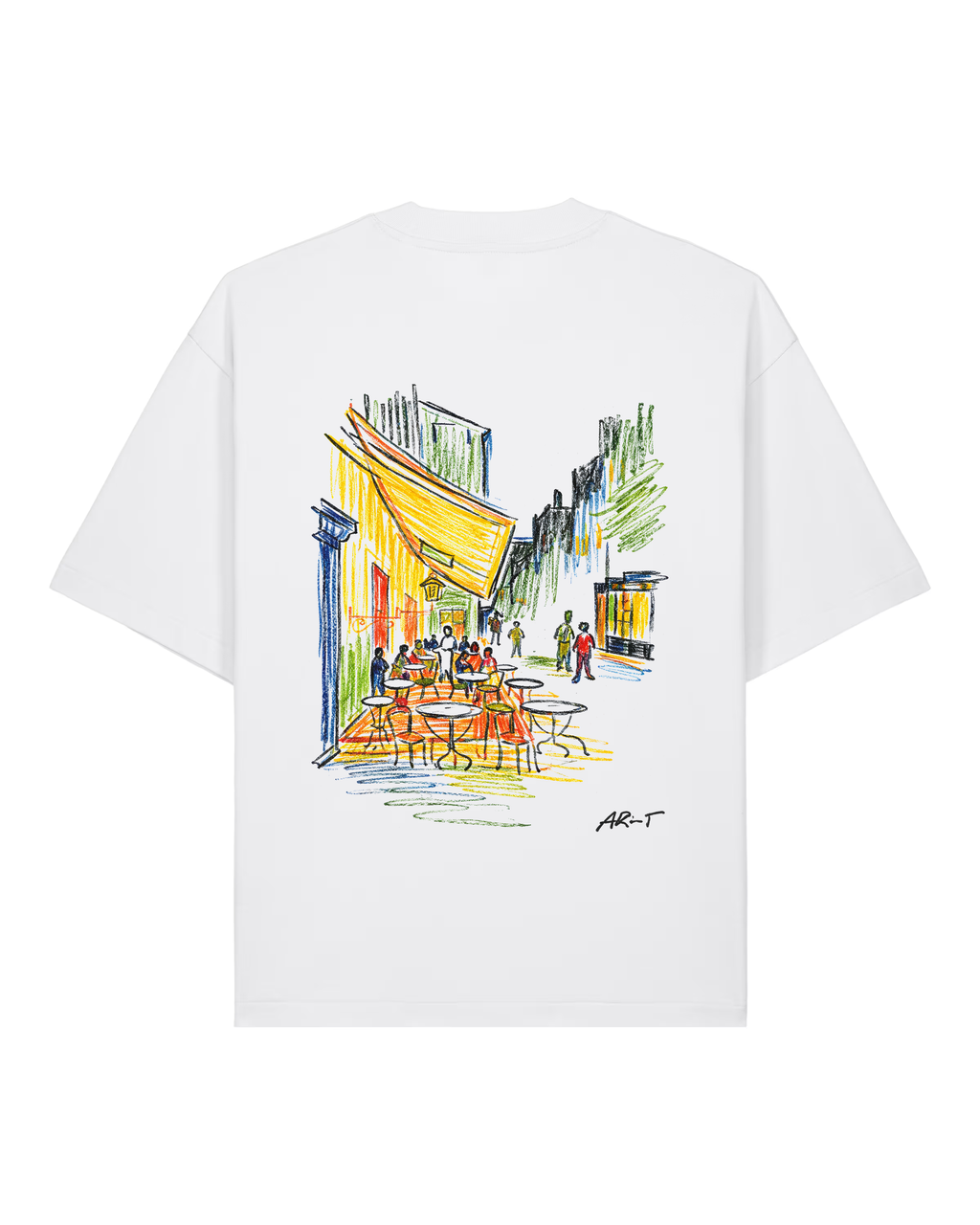 AR-T Boxy Tee - Van Gogh's Terrace White
