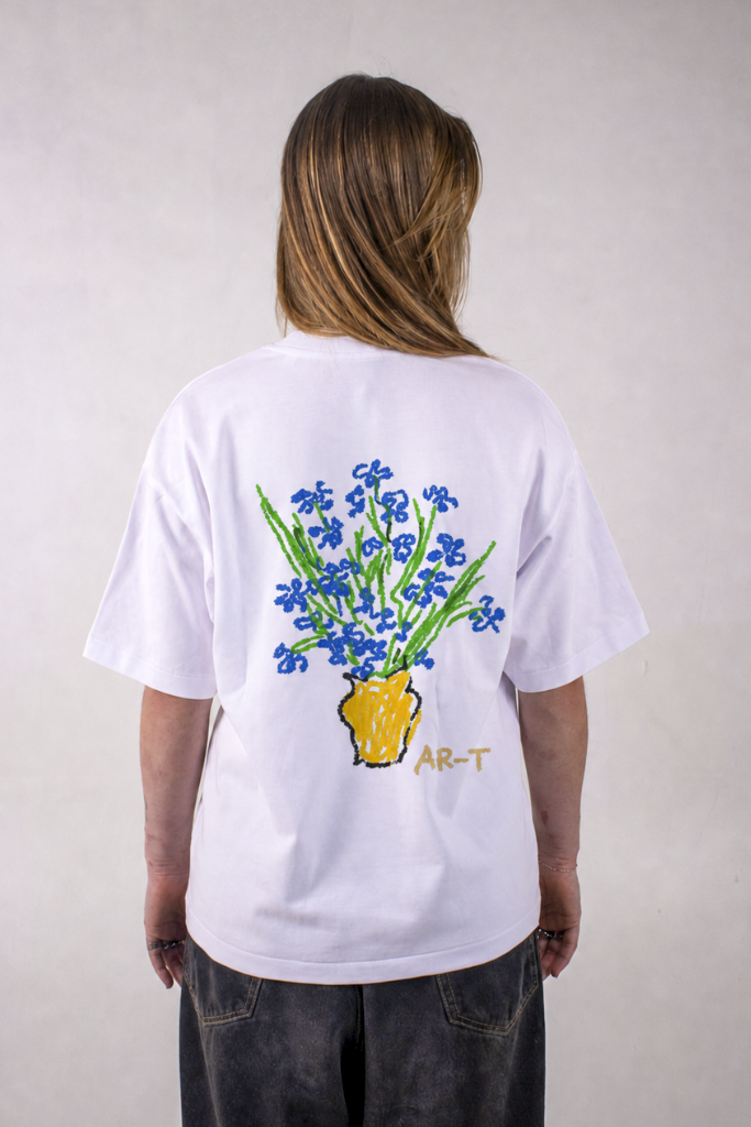 AR-T Boxy Tee - Van Gogh's Ireses White