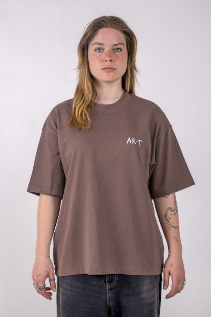 AR-T Boxy Tee - Van Gogh's Ireses Mocha
