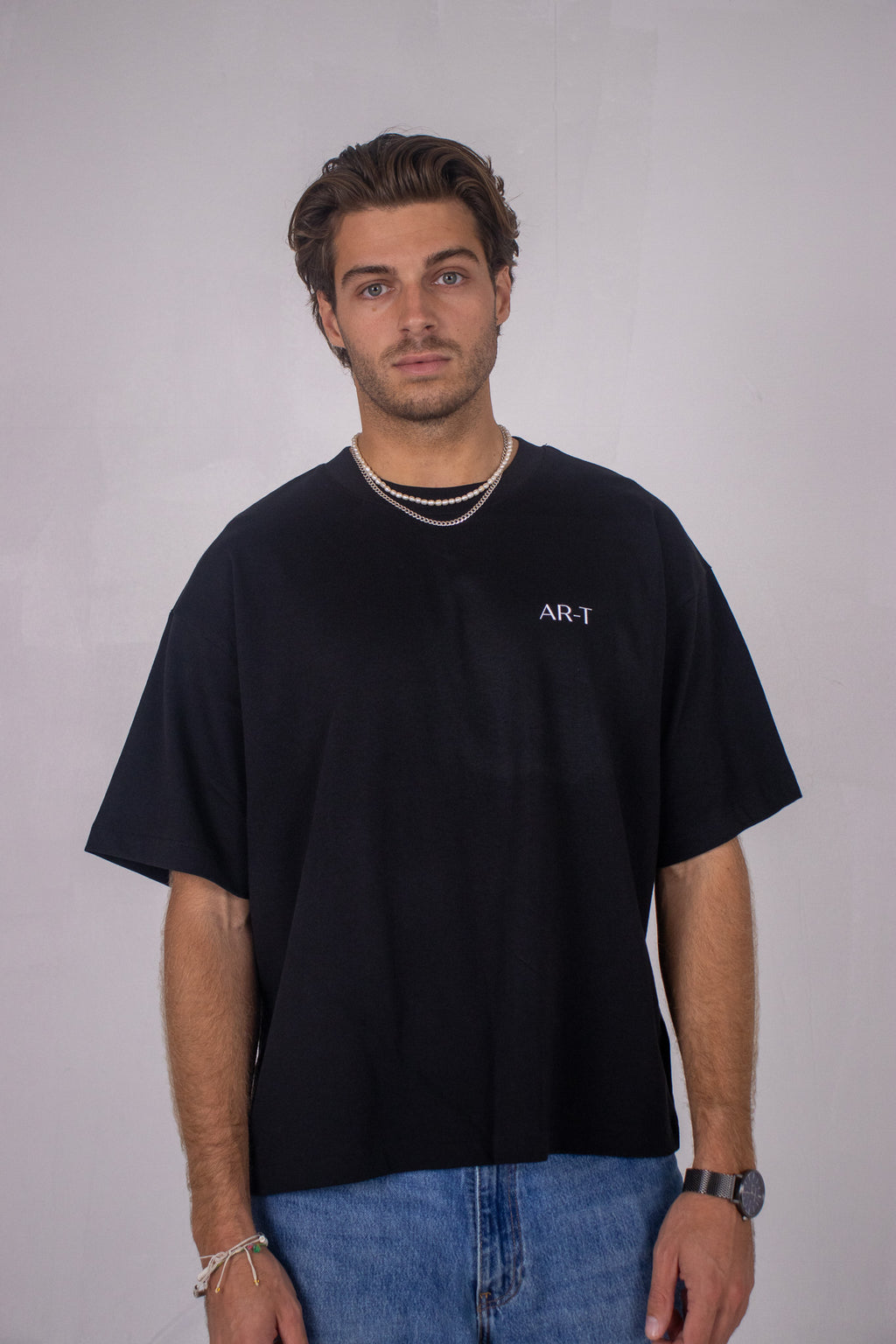 AR-T Boxy Tee - Distorted Mona Lisa - Black