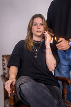 AR-T Boxy Tee - Distorted Mona Lisa - Black