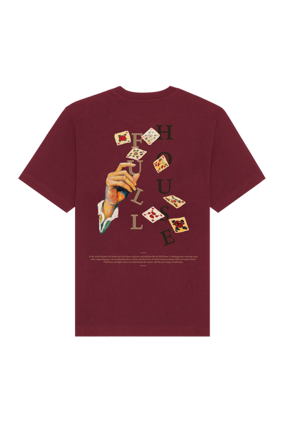 Full House Tee - Bordeaux Red