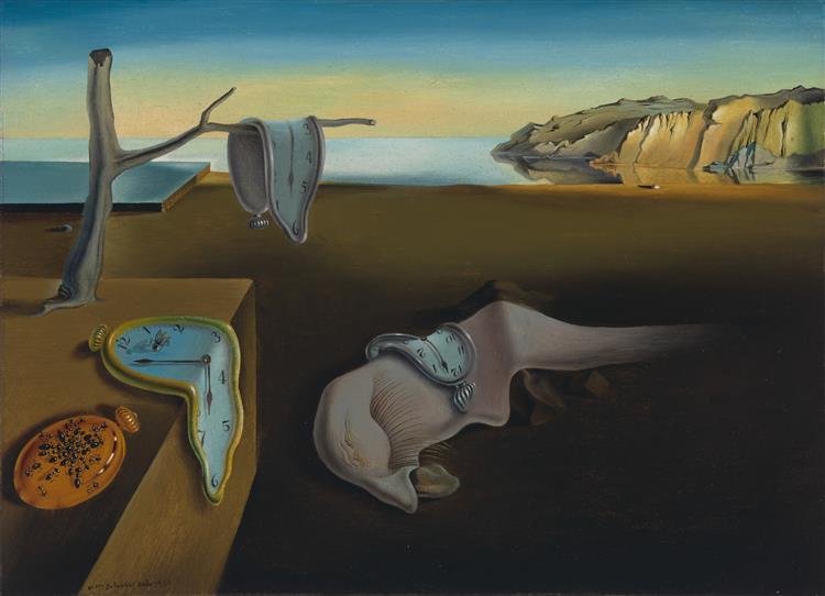AR-T Boxy Tee - Dali's Melting Clocks White